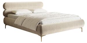 Pat matrimonial 160 cm Rirri 160B (cu somieră) (bej deschis + auriu). Promo -18%. 1099888