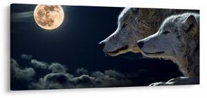 Tablou cu lupi în lună (120x50 cm)