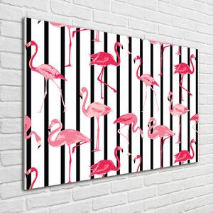 Tablou pe pe sticlă baruri Flamingos