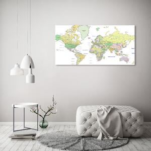 Pictură pe pânză harta lumii