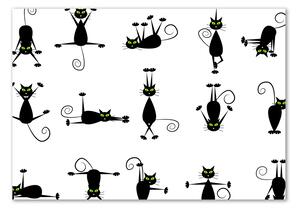 Tablou din Sticlă pisici ilustrare