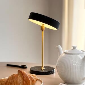 Dyberg Larsen Lampa de masă cu baterie și LED „Moonlight”, negru, reglabil, Negru, Camera de zi / sufragerie, Piatră, Design