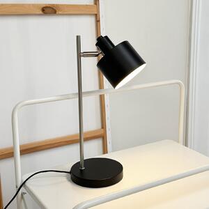 Dyberg Larsen Lampa de masă Ocean, negru/oțel, înălțime 43 cm, Negru, Camera de zi / sufragerie, Metal, Scandinavă
