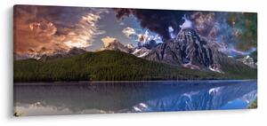 Tablou cu lac și munți (120x50 cm)