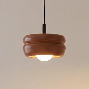 Argon Lampă suspendată Tina, teracotă/opal, sticlă, Ø 19 cm, reglabil, Maro / Rugină, Camera de zi / sufragerie, Sticlă