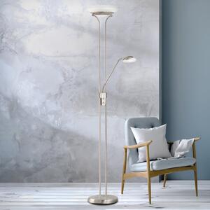 FISCHER & HONSEL Lampă de podea Pool LED cu braț lectură, funcție CCT, reglabil, Gri, Camera de zi / sufragerie, Metal, Modern, Lumină de lectură