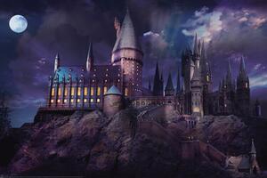 Poster de artă Harry Potter - Hogwarts night, (40 x 26.7 cm)