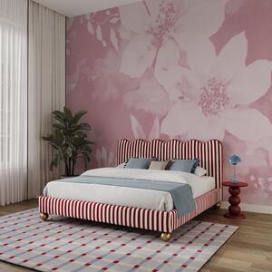Fototapet Model floral roz cu flori albe, Fototapet flori, Fototapet populare, t00995v3 - Tapeko.ro