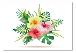 Tablou pe pe sticlă flori Hawaii