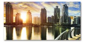 Tablou sticlă Dubai apus de soare