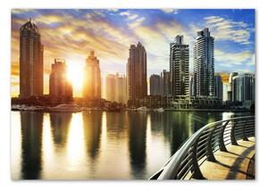Tablou sticlă Dubai apus de soare