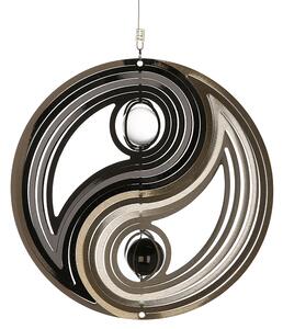 Ghirlanda Yin-Yang, otel inoxidabil, negru argintiu, 75x21 cm
