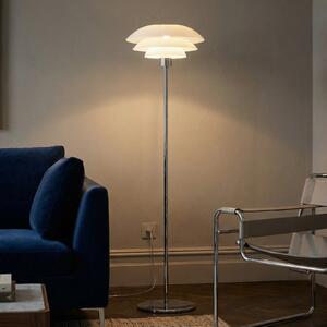 Dyberg Larsen DL31 lampadar abajur din sticlă crom, Alb, Camera de zi / sufragerie, Sticlă, Scandinavă