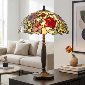 Artistar Lampă de masă florală ATHINA, realizată manual 62 cm, Multicolor, Camera de zi / sufragerie, Metal, Tiffany