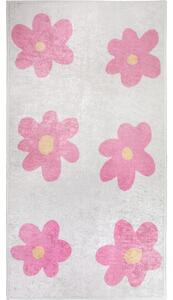 Covor pentru copii roz-fildeș lavabil 60x100 cm Cute Flowers Pink – Vitaus