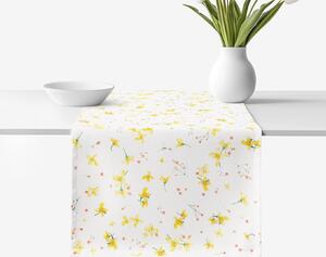 Goldea napron de masă decorativ valencia - flori de narcise 50x160 cm