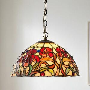 Artistar Lampă suspendată mică Eline în stil Tiffany, reglabil, Multicolor, Camera de zi / sufragerie, Metal, Tiffany