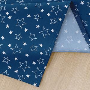 Goldea față de masă din bumbac - model 016 - steluțe albe pe albastru 40 x 40 cm