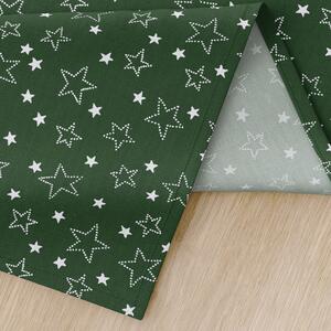 Goldea față de masă din bumbac - model 029 - steluțe albe pe verde 40 x 40 cm