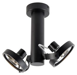 Spot modern negru reglabil cu 2 lumini - Goes