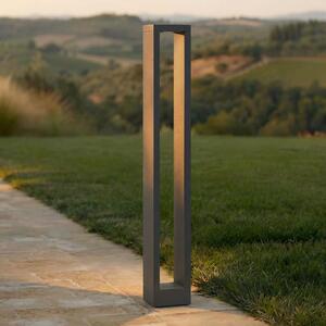 Lucande Jupp bornă luminoasă LED, 90 cm, antracit, metal, IP54, Negru, Aluminiu, Modern