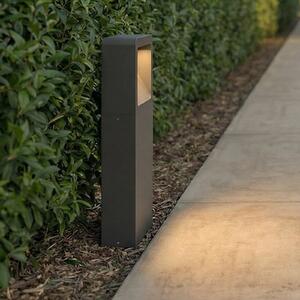 Lucande Lampă cu soclu LED Leya, 35 cm, antracit, metal, IP54, Negru, Aluminiu, Modern