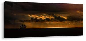 Tablou unei vele în apus de soare (120x50 cm)