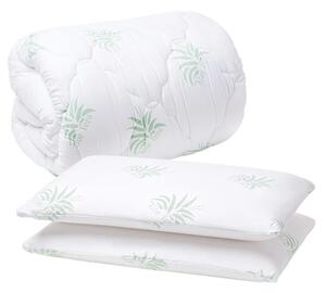 Set Pilota 200x220 Microfibra + 2 Perne Memory Aloe Vera 40x70 Cm