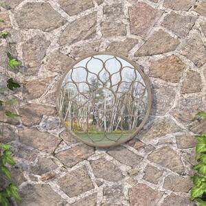 Oglindă de grădină rotundă, nisipiu, 40x3 cm, fier, uz exterior