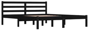 Cadru de pat King Size 5FT, negru, 150x200 cm, lemn masiv pin
