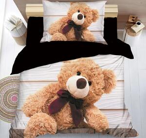Lenjerie de pat din microfibra Culoare crem, 3D TEDDY BEAR