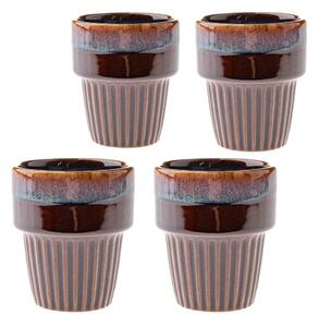 Cești maro 4 buc. pentru espresso din gresie 100 ml Tone – Dakls