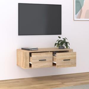Dulap TV suspendat, stejar sonoma, 80x36x25 cm, lemn compozit