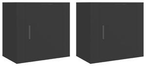 Noptiere de perete, 2 buc., negru, 50x30x47 cm