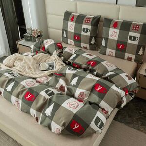 Lenjerie de pat din microfibra de flanel CHRISTMAS SOCKS verde Dimensiune lenjerie de pat: 70 x 90 cm | 140 x 220 cm