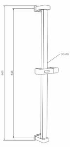 Mereo Mereo, Set de duș cu robinet termostatic cu buton ascuns - 3 căi - capac pătrat, MER-CB60157TC1N