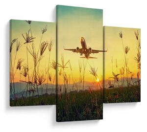 Tablou cu avion zburând (90x60 cm)