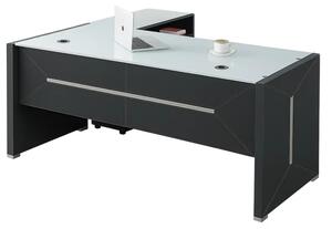 Birou Managerial Elegance cu blat din sticla - dimensiuni H750*D800*W1800 mm