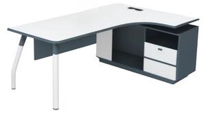 Birou Evelin cu suport metalic și rafturi integrate - dimensiuni W1600*D1200*H750 mm