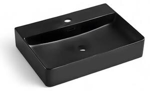 Lavoar Suspendat Sau Pe Blat Kairo 60x42cm, Negru Mat, Portelan