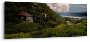 Tablou - peisaj cu luna (120x50 cm)
