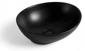 Lavoar Baie Pe Blat Lima 41x34cm, Negru Mat, Portelan