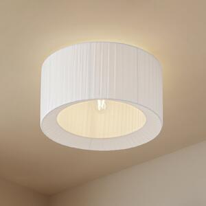 Lindby plafonieră Virelle, albă, textilă, Ø 40 cm, E27, reglabil, Alb, dormitor, Țesătură / Textil