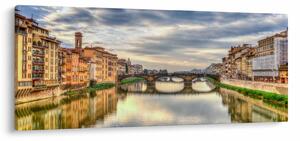 Tablou orașului cu râu (120x50 cm)