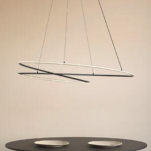 Lucande Lampă suspendată LED Gavril, 100 cm, negru, dimabil, reglabil, Negru, Camera de zi / sufragerie, Metal, Modern