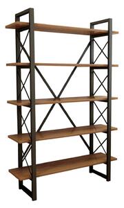 Etajera NERO ELIT, nuc/negru, PAL melaminat, 100x24x180 cm