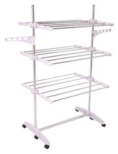 Uscator haine DENAL, alb/crom, metal/plastic, 88x66x147 cm
