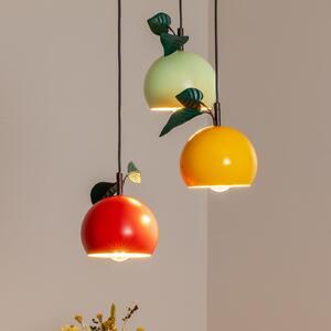 Luminex Lampă suspendată Apple mix, colorată, metal, Ø 42 cm, 3 becuri, E27, reglabil, Negru, Camera de zi / sufragerie, Metal