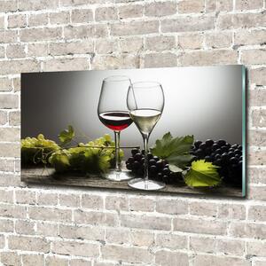 Tablou pe pe sticlă Vin și struguri