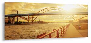 Tablou cu pod și apus de soare (120x50 cm)